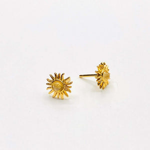 Sun ray moonstone earrings