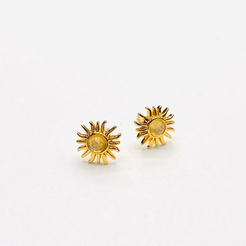 Sun ray moonstone earrings