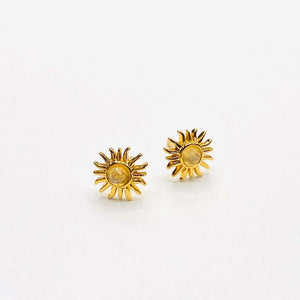 Sun ray moonstone earrings