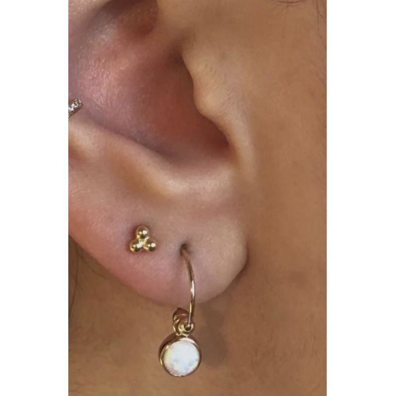 Opal hoops earrings no