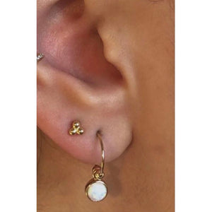 Opal hoops earrings no