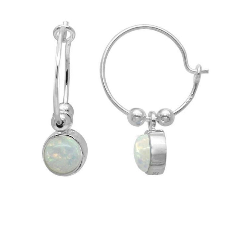 Opal hoops earrings no