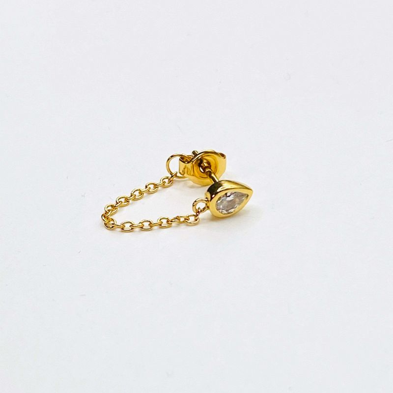 Dainty teardrop chain earrings