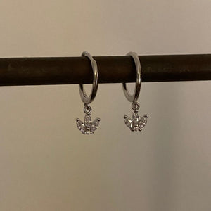 Dangle lotus hoop earrings,