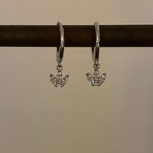 Dangle lotus hoop earrings,