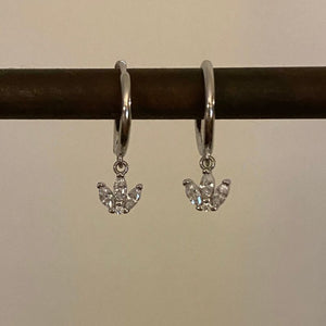 Dangle lotus hoop earrings,