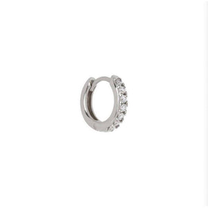 Cz encrusted huggie hoop  earring