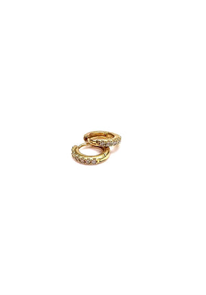 Cz encrusted huggie hoop  earring