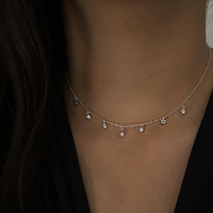 Tiny star charm choker necklace