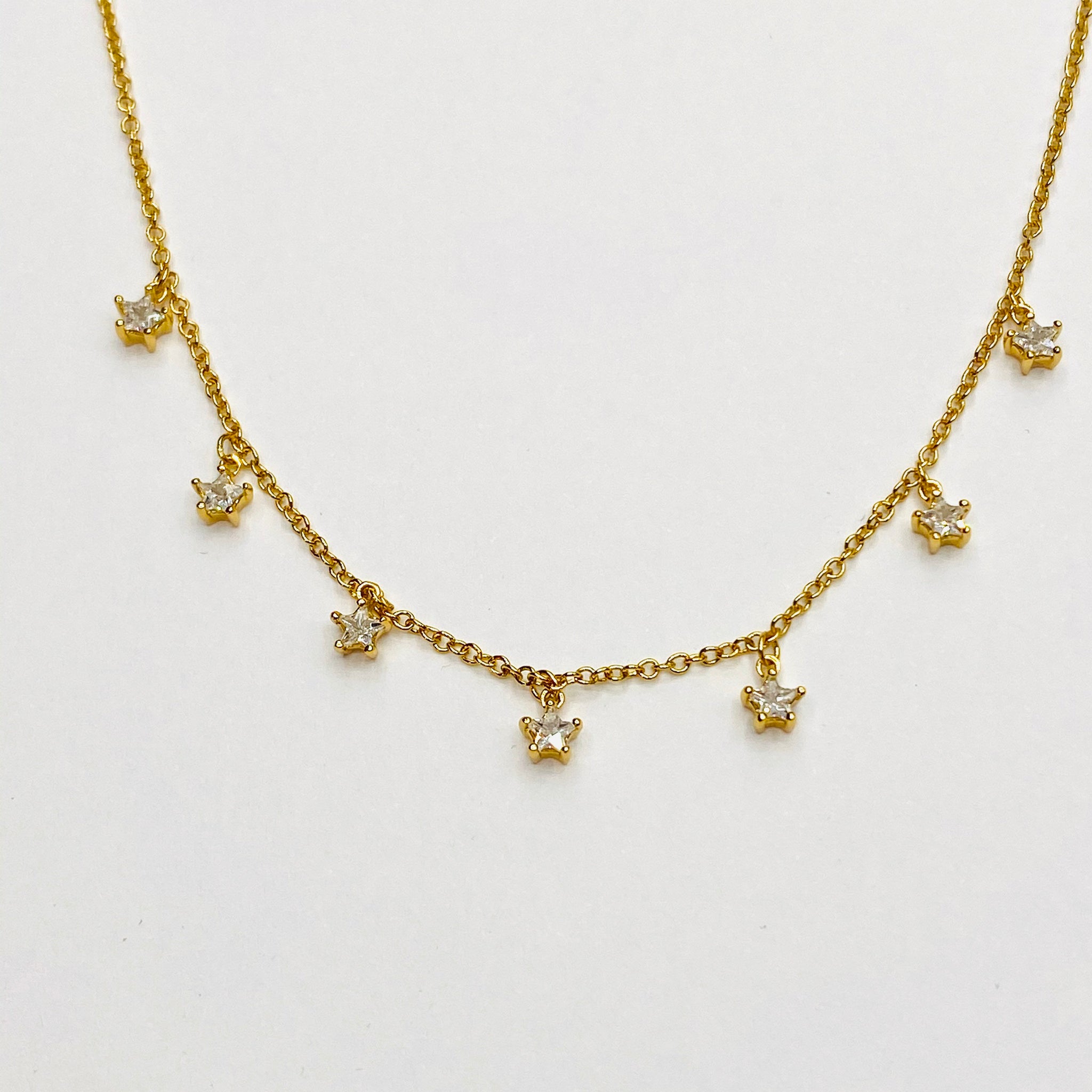 Tiny star charm choker necklace