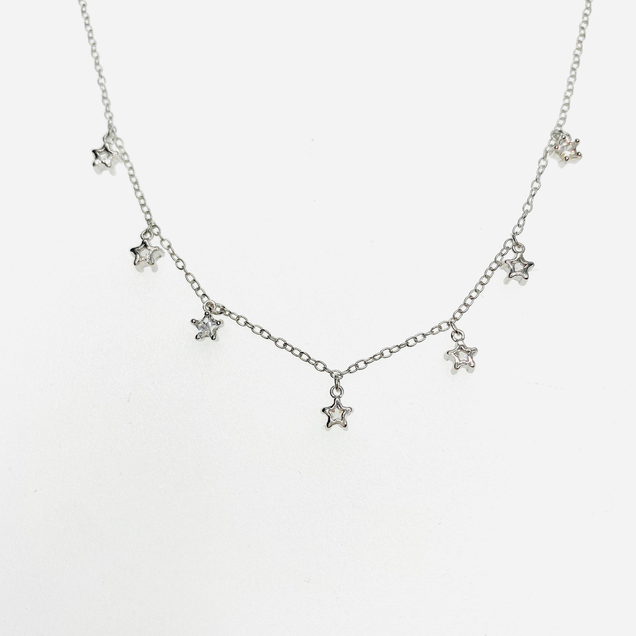 Tiny star charm choker necklace