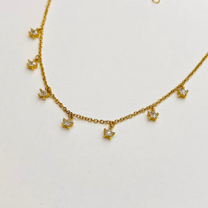Tiny star charm choker necklace