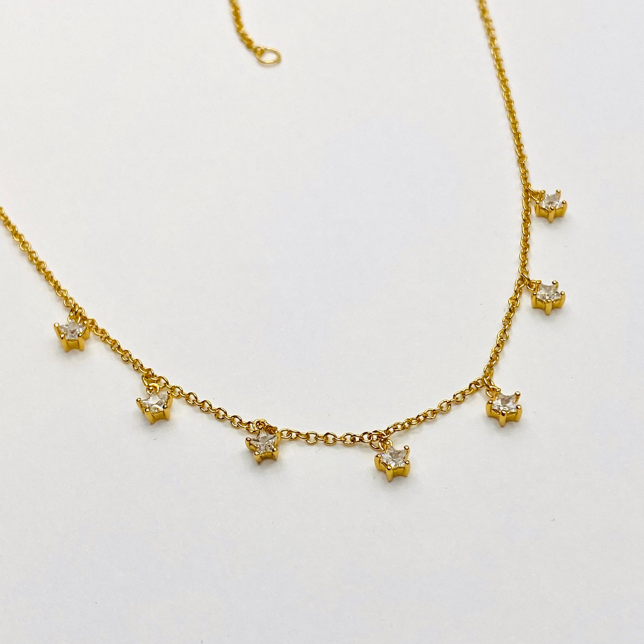 Tiny star charm choker necklace