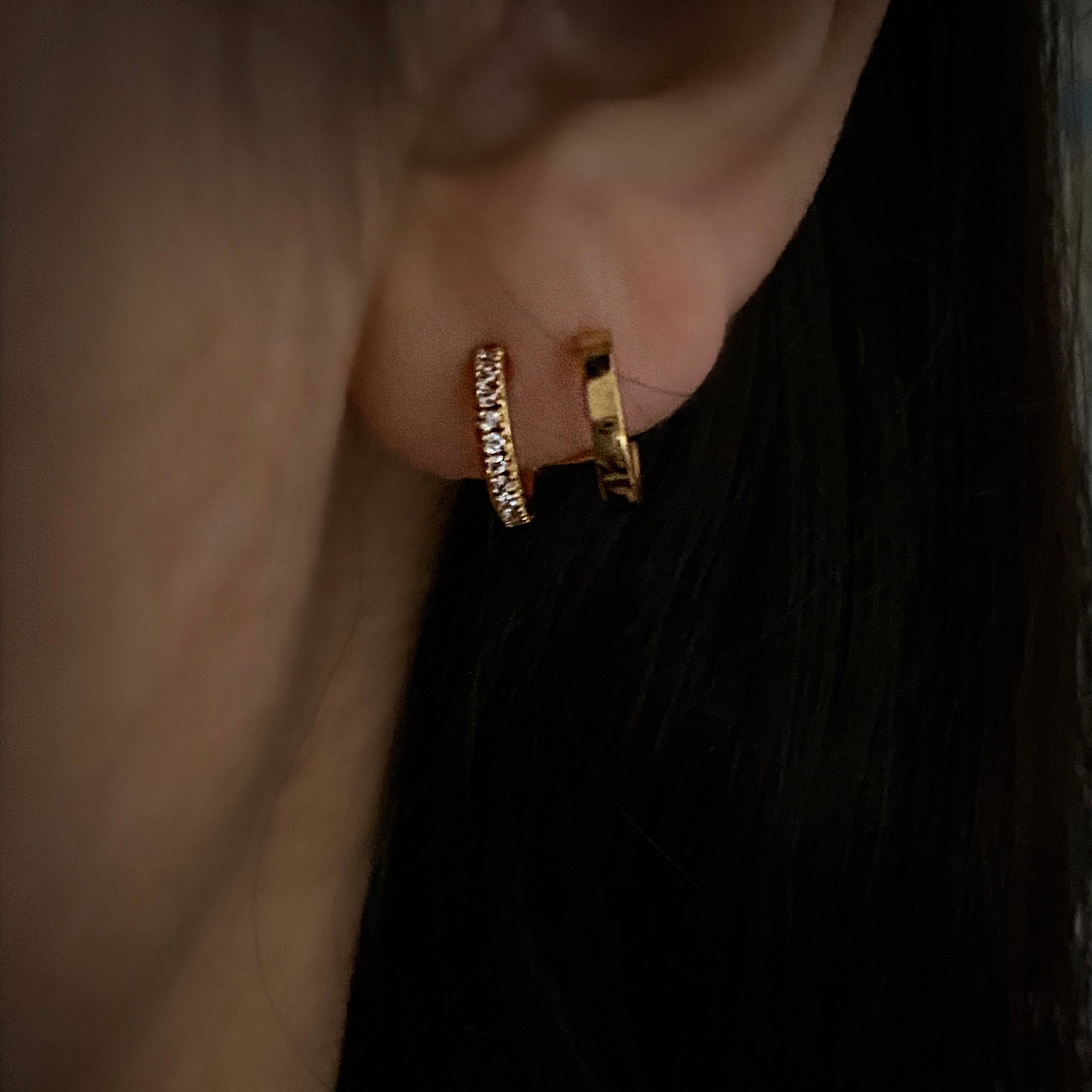 Elegant CZ Double Hoop stud