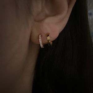 Elegant CZ Double Hoop stud