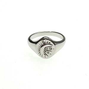 Mystic moon signet ring