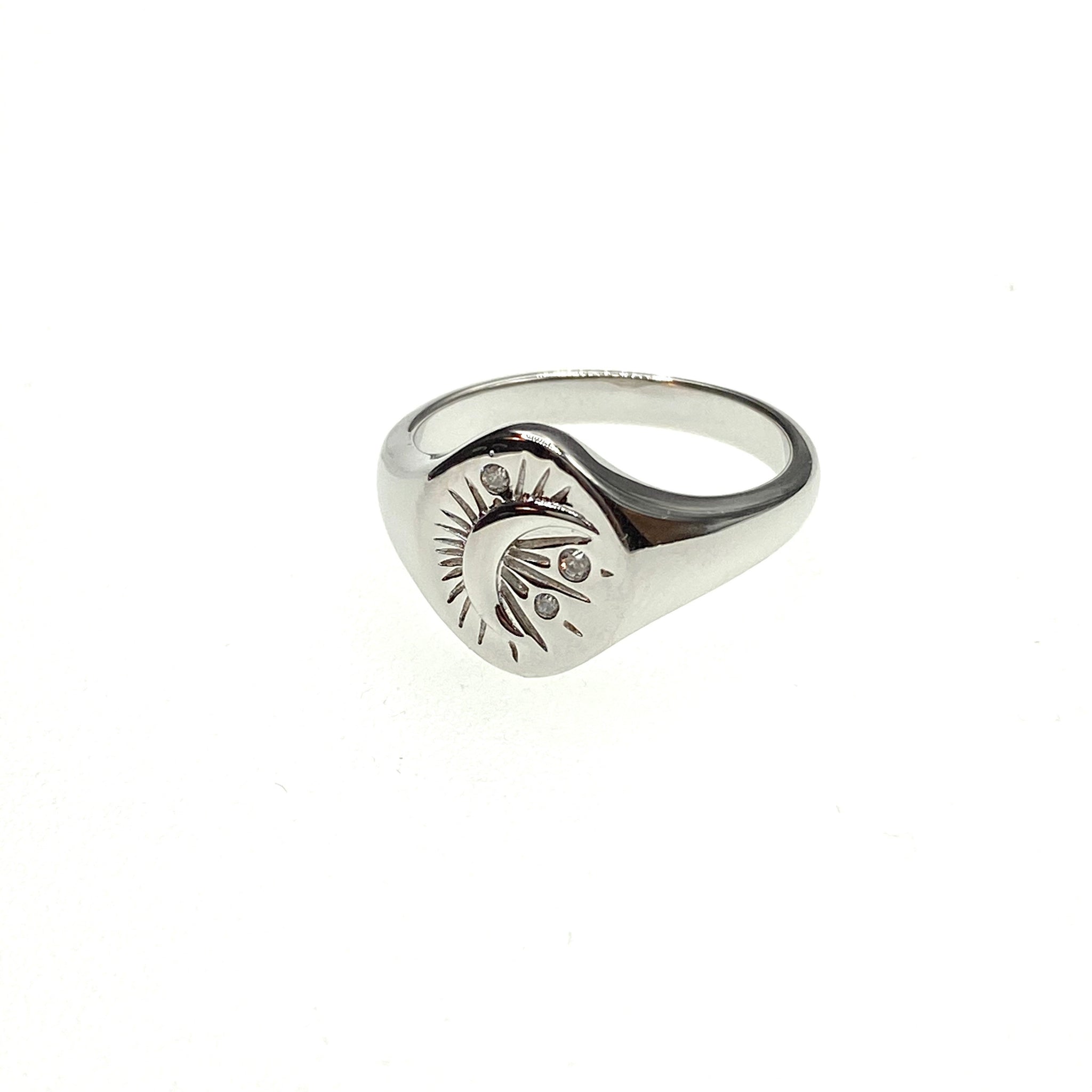 Mystic moon signet ring