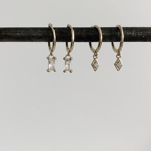 Dangle rectangular hoop earrings