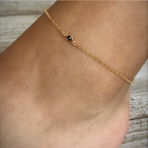 Black Bezel Anklet