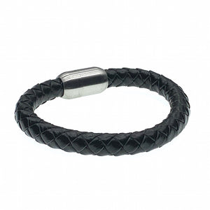 Brixton black unisex braided leather bracelet