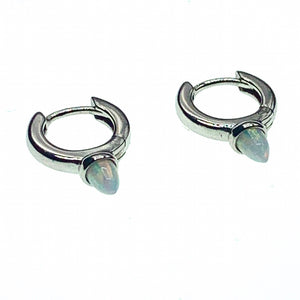 Bullet opal hoop earrings