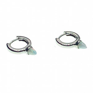Bullet opal hoop earrings