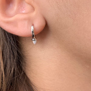 Bullet opal hoop earrings