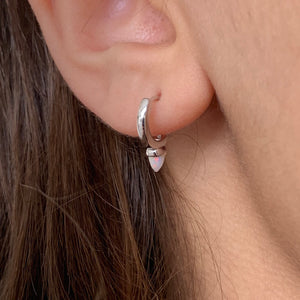Bullet opal hoop earrings