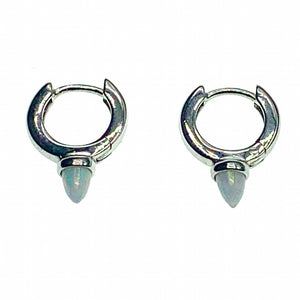 Bullet opal hoop earrings