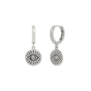 Evil eye hoop earrings