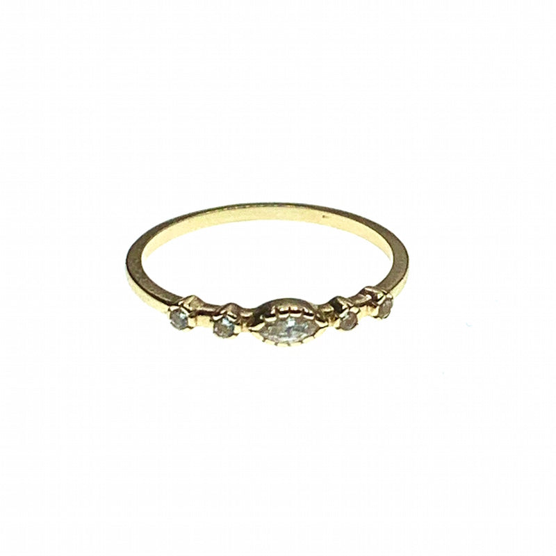 Halo solid gold ring with cubic zirconia