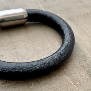 Coal'sYard black chunky unisex leather bracelet