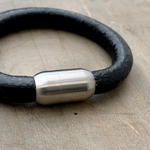 Coal'sYard black chunky unisex leather bracelet