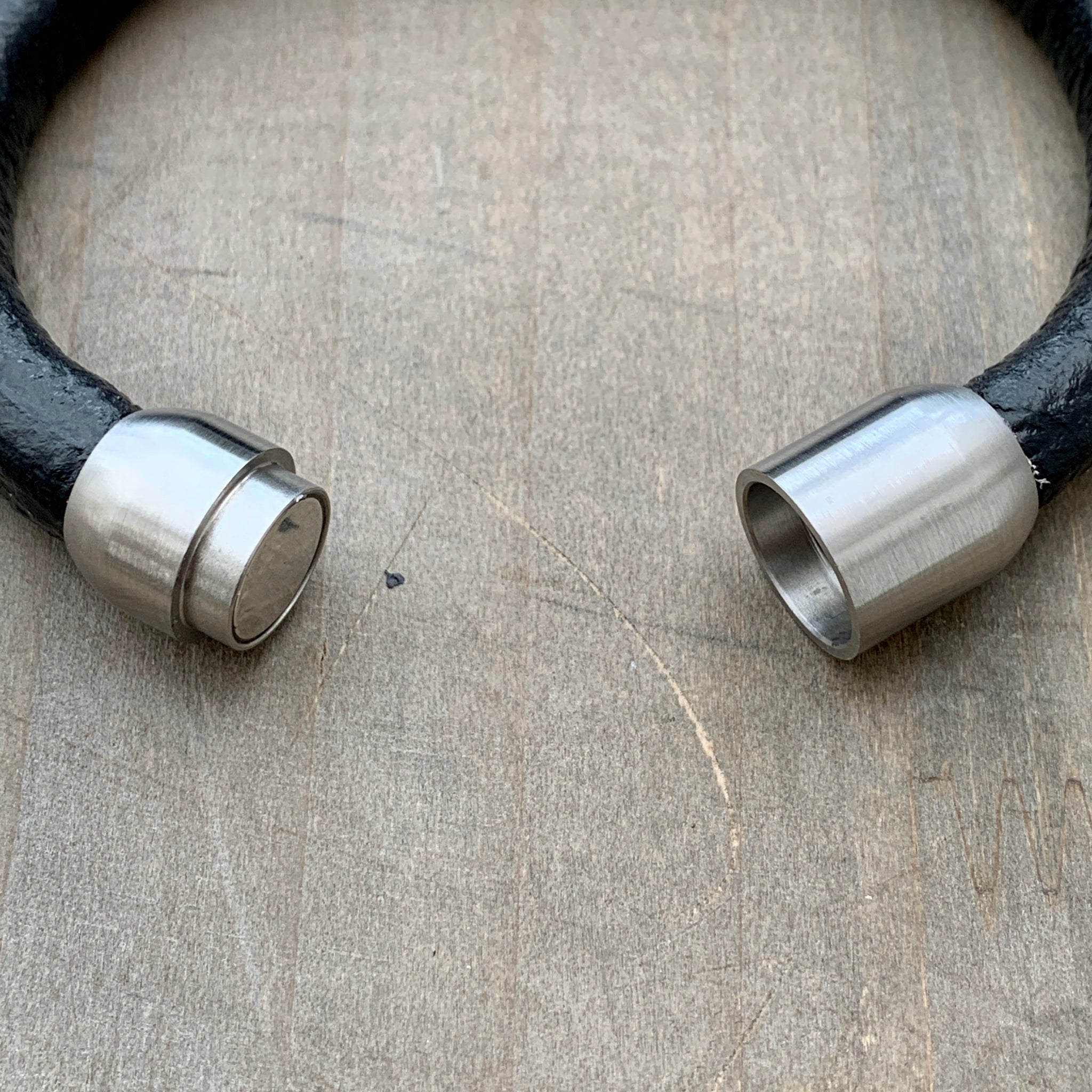 Coal'sYard black chunky unisex leather bracelet
