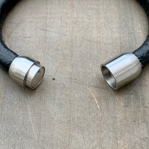 Coal'sYard black chunky unisex leather bracelet