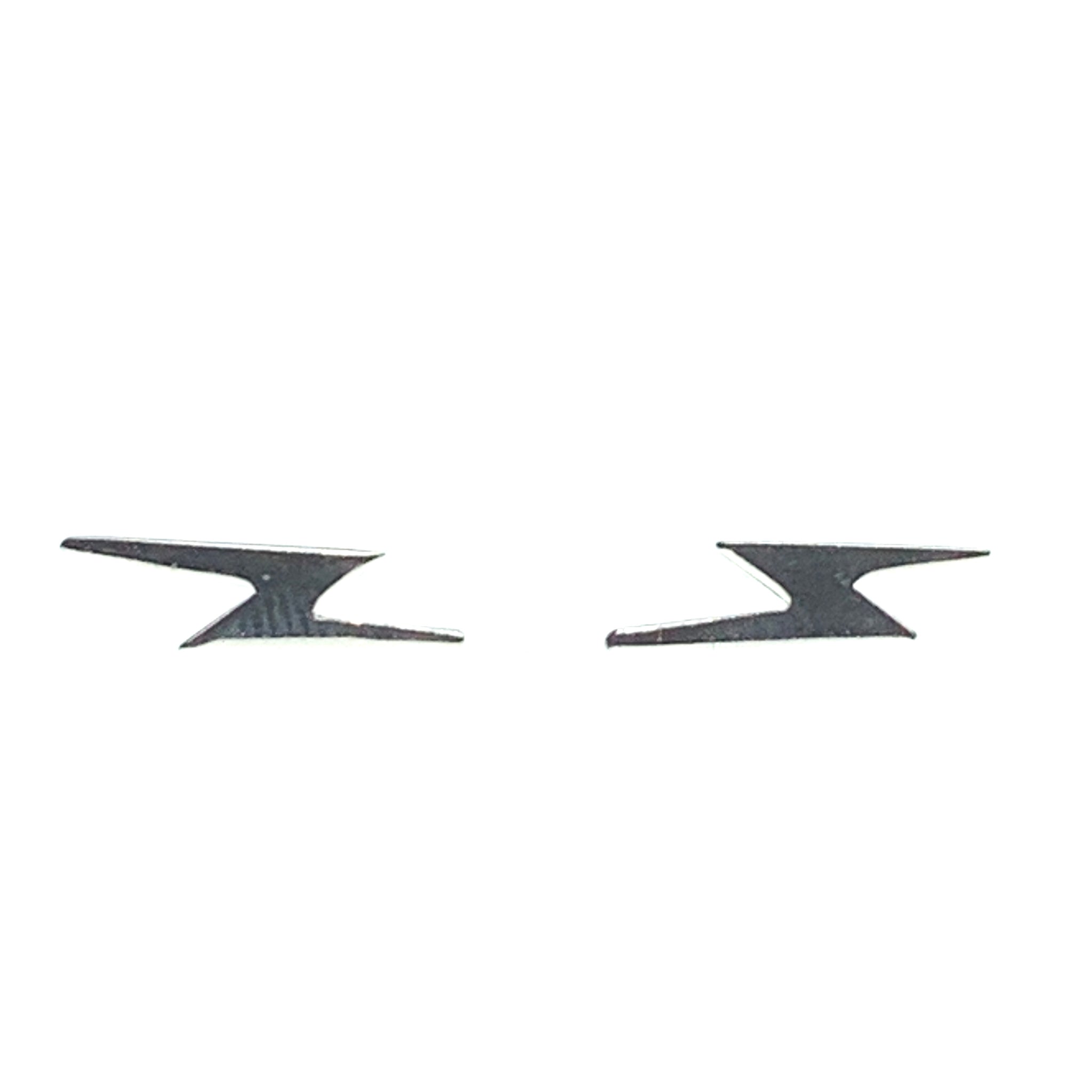 Silver thunder lightning ear studs