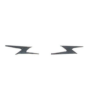 Silver thunder lightning ear studs