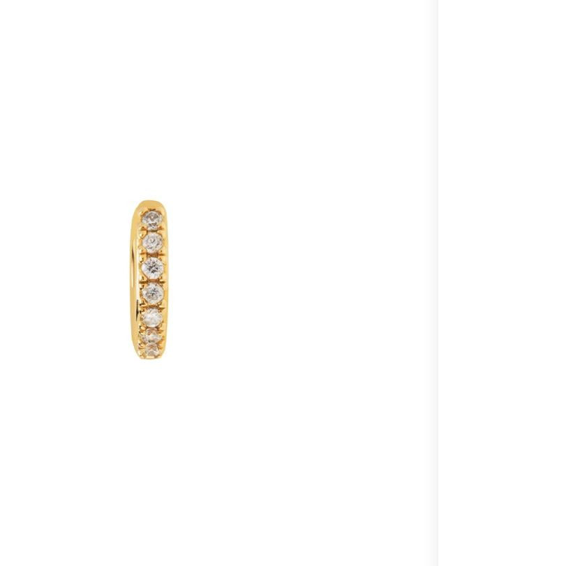 Cz encrusted huggie hoop  earring