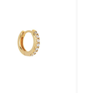 Cz encrusted huggie hoop  earring