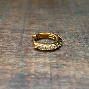 Cz encrusted huggie hoop  earring