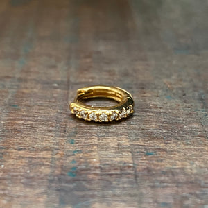 Cz encrusted huggie hoop  earring