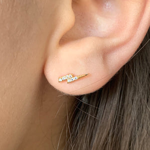 Lightning bolt ear stud earrings