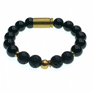 Onyx bullet casing bracelet