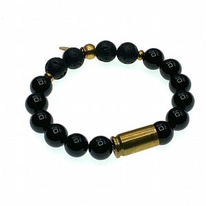 Onyx bullet casing bracelet