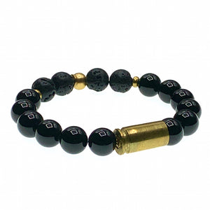 Onyx bullet casing bracelet