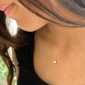 Opal bezel necklace