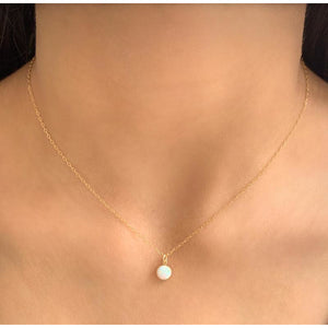 Opal bezel necklace