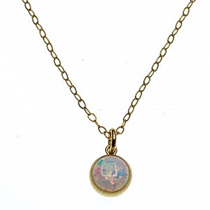 Opal bezel necklace