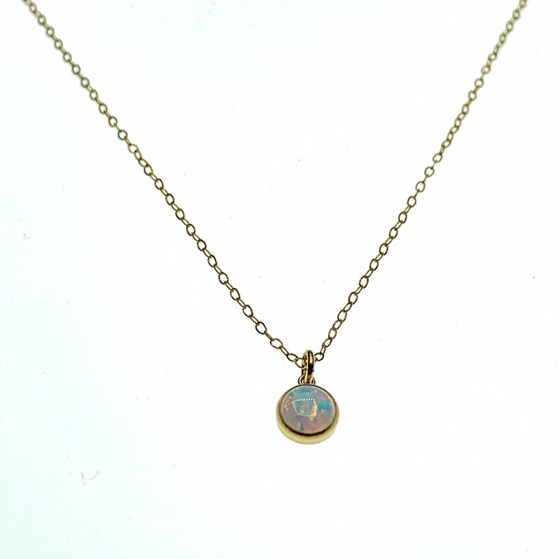 Opal bezel necklace