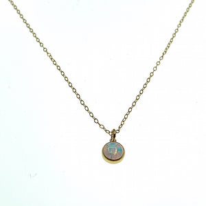 Opal bezel necklace